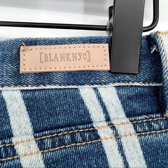 [Blank NYC] The Bond Mid-Rise Striped Colorblock Skinny Leg Denim Jeans - Picture 7 of 15